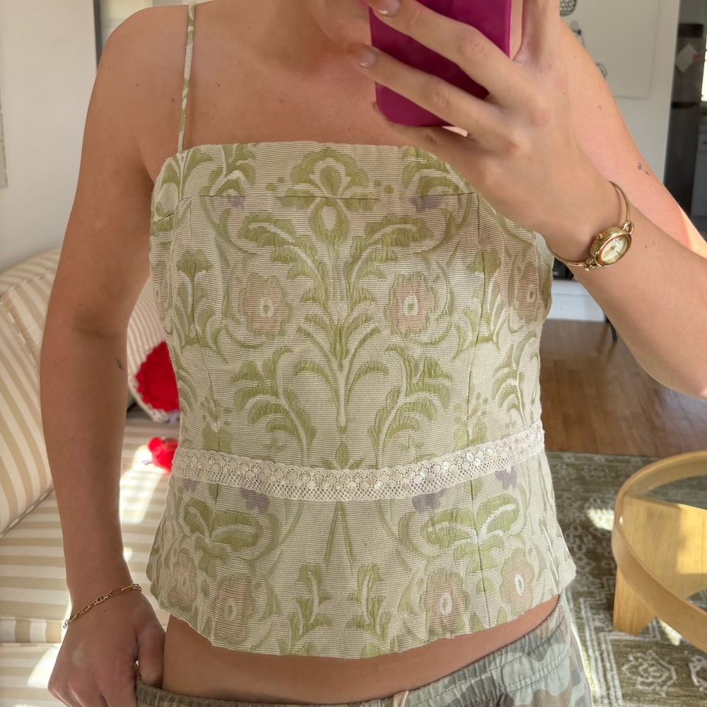 Vintage Bloomingdale's Corset Style Cami Top